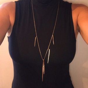 Alexis Bittar Long Gold and Diamond Necklace